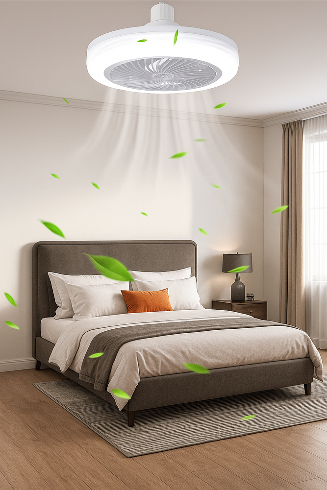 Bombillo Ventilador 2 en 1 | Luz LED + Ventilación Silenciosa con Control