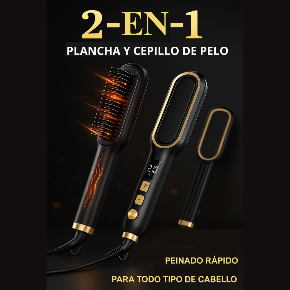 Cepillo Alisador 2 en 1 | Peina y Alisa en un Solo Paso