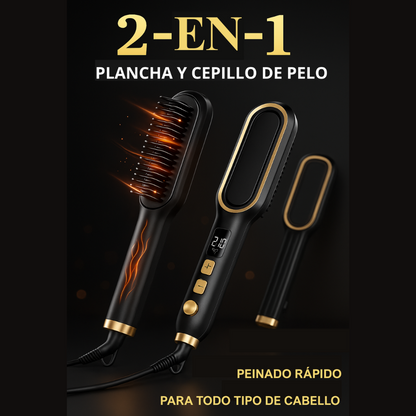 Cepillo Alisador 2 en 1 | Peina y Alisa en un Solo Paso