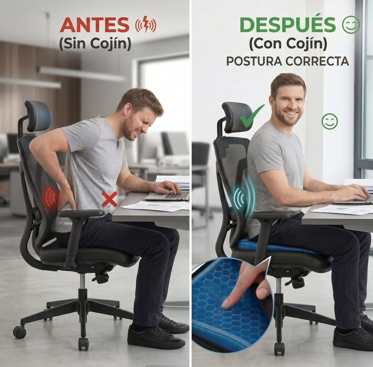 COJIN ERGOGEL PRO - Confort para tu espalda