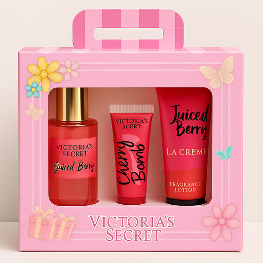NUEVO ESTUCHE MINI VICTORIA SPLASH + CREMA GRATIS BRILLO LABIAL