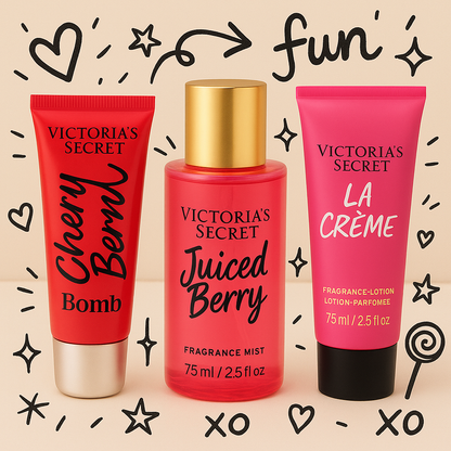 NUEVO ESTUCHE MINI VICTORIA SPLASH + CREMA GRATIS BRILLO LABIAL