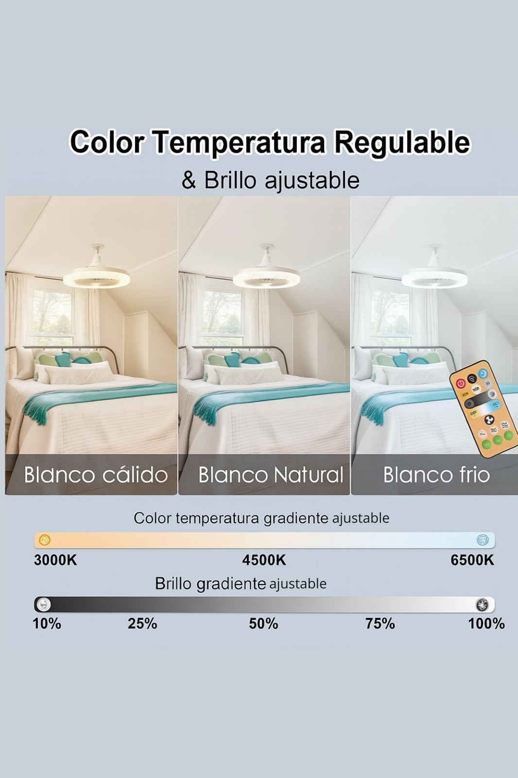 Bombillo Ventilador 2 en 1 | Luz LED + Ventilación Silenciosa con Control