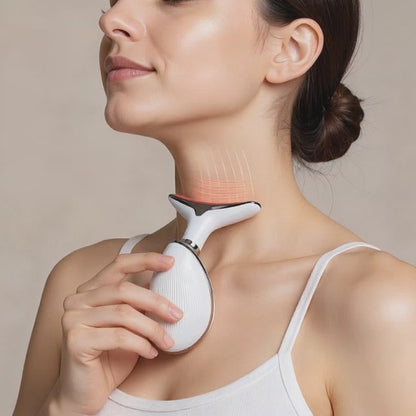 Máquina Facial & Cuello con Luz LED | Masajeador Térmico 3 en 1