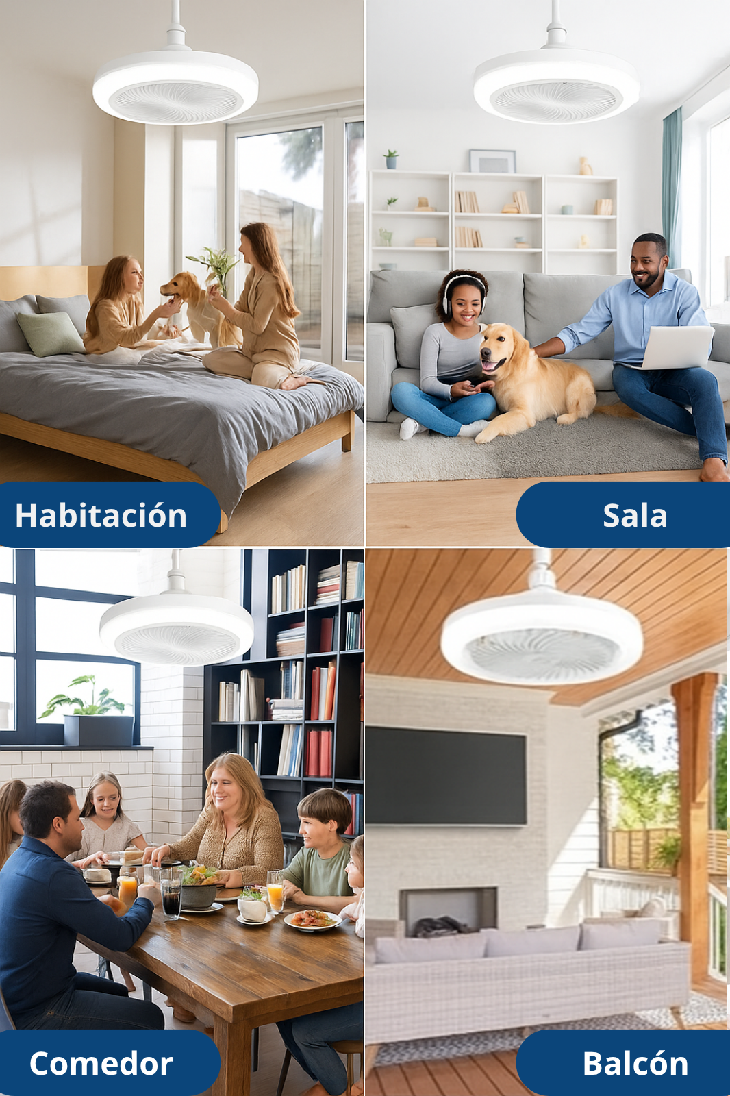 Bombillo Ventilador 2 en 1 | Luz LED + Ventilación Silenciosa con Control